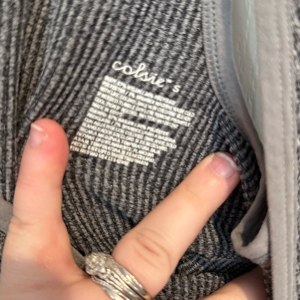 Colsie Dark Gray Cropped tank/bra - Picture 2 of 2